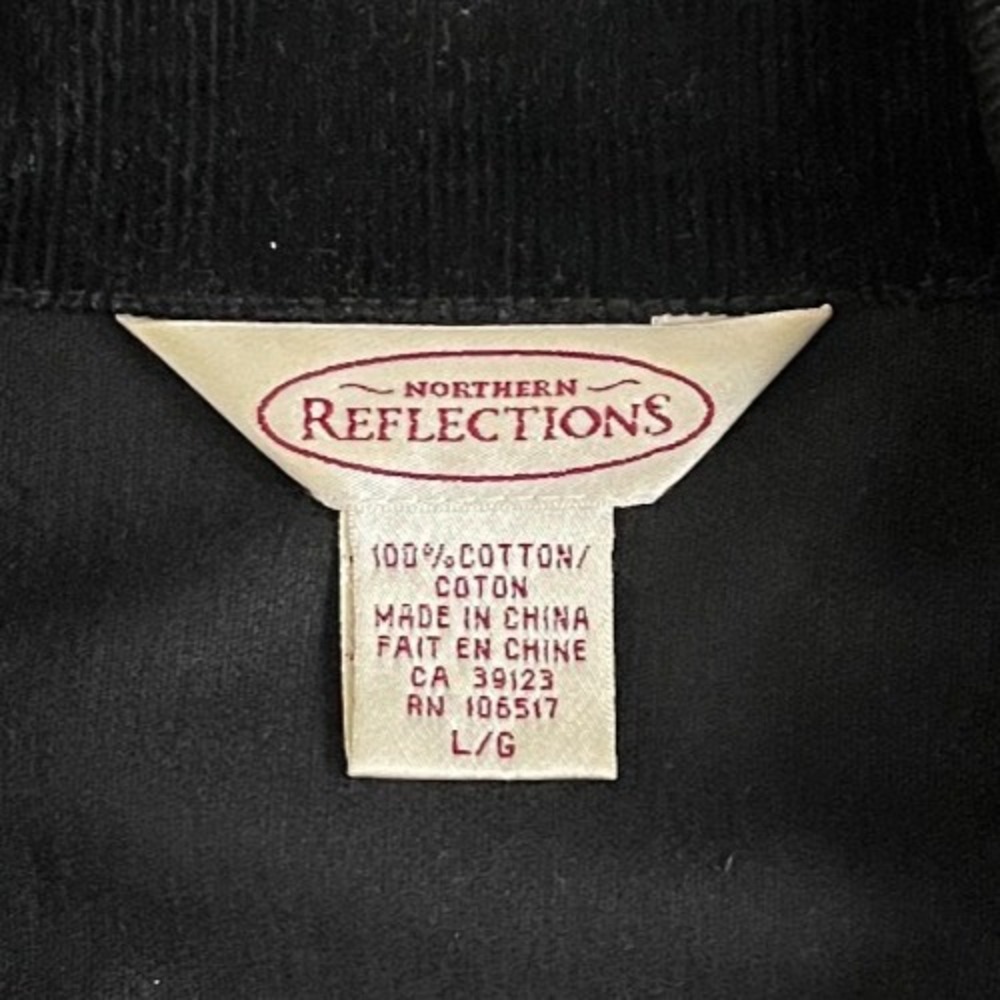 Vintage Black Corduroy Trucker Jacket Womens Size L Cotton Button - Picture 3 of 8